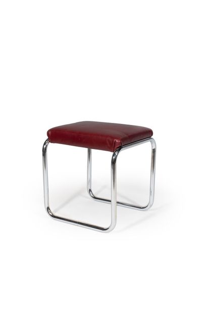 Travail de style Bauhaus Modernist stool

Circa 1950

Chrome-plated steel tubular...