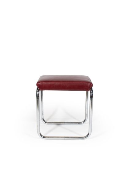 Travail de style Bauhaus Modernist stool

Circa 1950

Chrome-plated steel tubular...