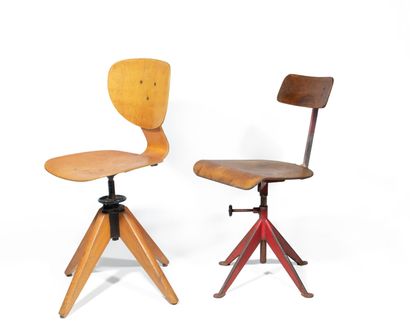 Lot de deux chaises pivotantes dont: - Odelberg & Olson

Chaise industrielle pivotante

Circa...