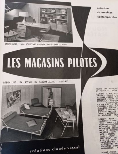 Claude VASSAL (1928-1965) Bureau 

Circa 1955

Bois et métal

Edition Magasins Pilotes

80...