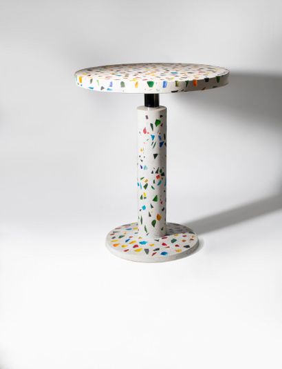 SHIRO KURAMATA (1934-1992) Pedestal table, Kyoto model 

Created in 1983

In terrazzo...