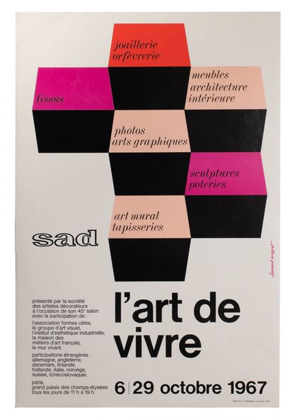 Ensemble de cinq affiches : - SAD, 1940

- SAD, 1965

- SAD, L'art de vivre, 1967

-...