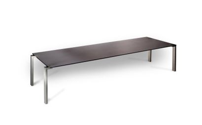 Jean Nouvel (né en 1945) Rectangular coffee table, model 1=2

Top in opaque glass,...