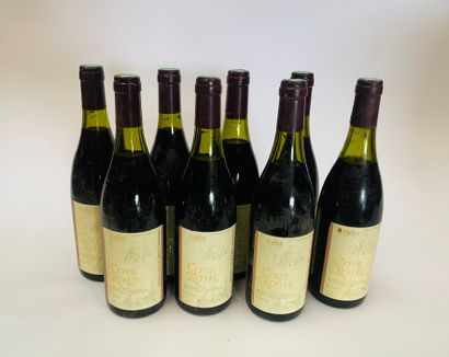 Côte-Rotie - Bernard Burgaud 8 bouteille 1989 Damaged labels-Levels: two at 2.5 cm,...