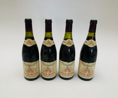 Côte-Rotie - Bernard Burgaud 4 bouteilles 1988 Labels damaged - Levels: One at 2...