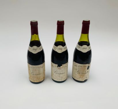 Cornas, Cuvée C - Marcel Juge 3 bouteilles 1983 Une capsule légèrement endommagée....