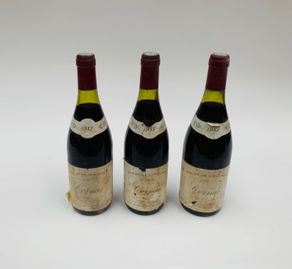 Cornas, Cuvée C - Marcel Juge 3 bouteilles 1983 One corroded capsule. 



Damaged...