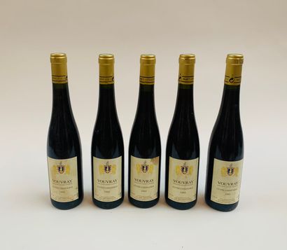 Vouvray, Cuvée Constance - Domaine Huet 5 bouteilles 50 cl 1995 Labels slightly damaged,...
