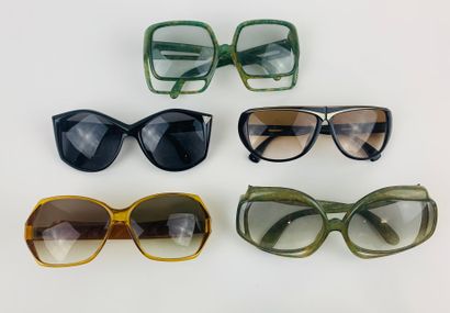 CHRISTIAN DIOR 1980's 

Lot including 5 pairs of sunglasses.

Marked Christian Dior...