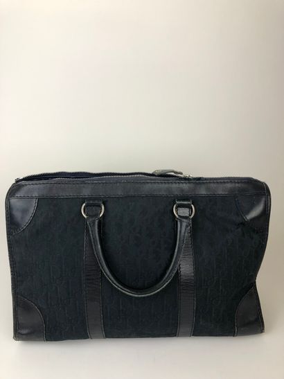 CHRISTIAN DIOR 1980's 

Bag in monogrammed canvas and night blue leather

25 x 40...