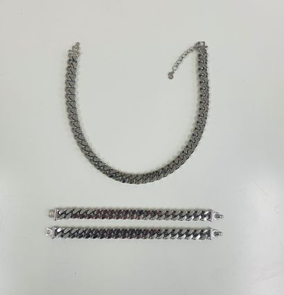 CHRISTIAN DIOR 1980's 

Half set including a necklace and two silver plated bracelets

Marked...