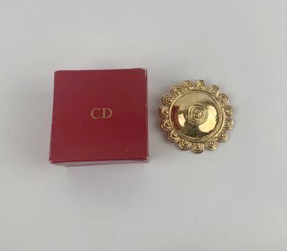 CHRISTIAN DIOR 1980's 

Gold-plated metal brooch

Marked Chr. Dior Germany

Diameter:...