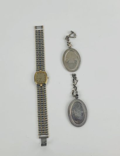 CHRISTIAN DIOR Year 1980's 

Lady's watch, supple bracelet in silvered and gilded...