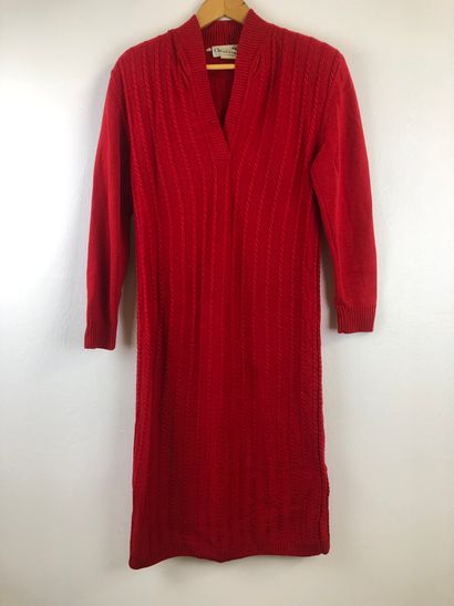 CHRISTIAN DIOR 1980's 

Lot including:

- A black wool and pink silk sweater dress,...