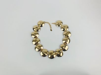 CHRISTIAN DIOR 1980's 

Necklace with links in the form of stylized flowers, in gold-plated...