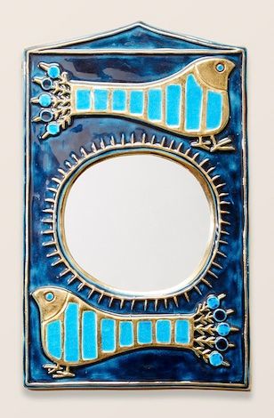 MITHÉ ESPELT (1923-2020) 
Peacock" mirror




 Circa 1963 




Polychrome and gold...
