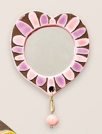 MITHÉ ESPELT (1923-2020) 
Miroir de poche en forme de coeur 




 Céramique émaillée...