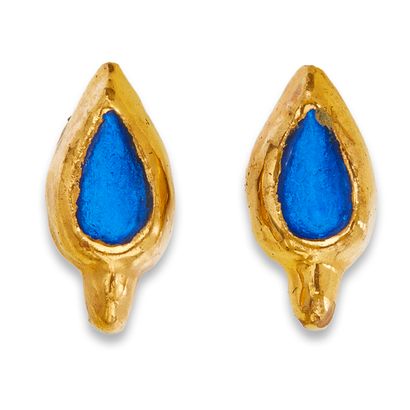 MITHÉ ESPELT (1923-2020) 
Pair of ear clips 




 Made of gold ceramic and crystallized...