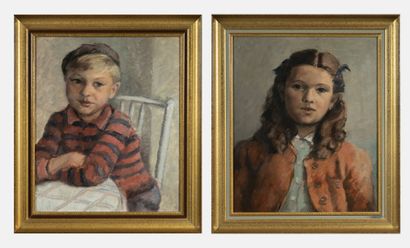 Raymond ROCHETTE (1906-1993) Deux portraits d'enfants
"La 'tite enfant" (fils d'un...