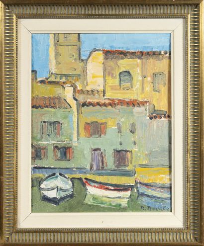 Raymond ROCHETTE (1906-1993) Martigues
Huile sur panneau
Signée en bas à droite
35...