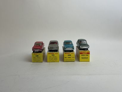 DINKY TOYS FRANCE - Lot de 4 Ref 538/540/542/1407 - Ref 538 Ford Taunus 12 M - Turquoise...