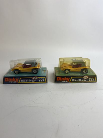DINKY TOYS ENGLAND - Ref 227 Beach Buggy X2 Yellow color, grey hood, mint condition
Bubble...