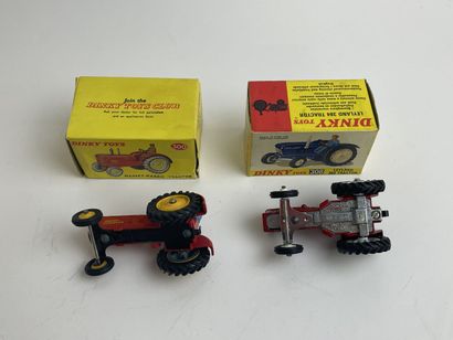 DINKY TOYS ENGLAND-ref 308 : Leyland 384 tractor et ref 300- Massey-Harris Tracto...