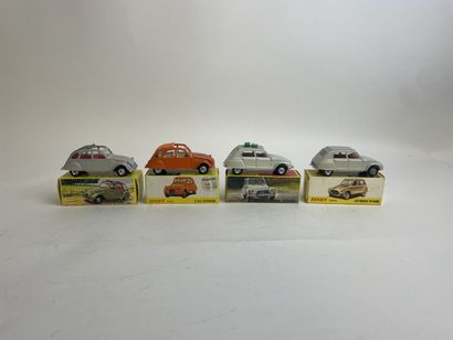 DINKY TOYS FRANCE et DINKY TOYS made in Spain: quatre voitures Citroën DINKY TOYS...
