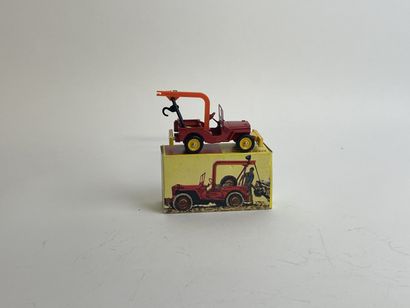 DINKY TOYS FRANCE-ref. 1412: Jeep depannage TBE, potence orange, dans sa boîte B...