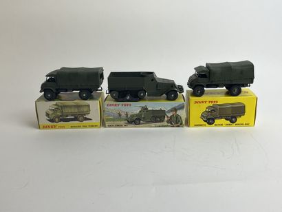 DINKY TOYS FRANCE-ref.822 Camion half-track M3-ref 821 Camionnette militaire "Unimog"...