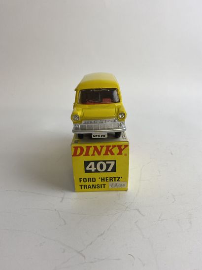 DINKY TOYS ENGLAND - Ref 407 Ford "Hertz" Transit Van Bright yellow color, red interior,...