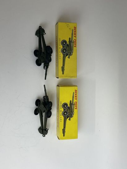 DINKY TOYS FRANCE-Ref 819-Deux obusiers 155 A.B.S TBE avec leurs boîtes BE