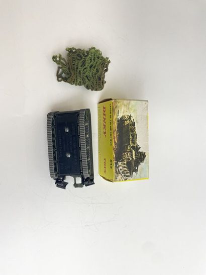 DINKY TOYS FRANCE-ref 813-Canon de 155 automoteur TBE, with camouflage net and gray...