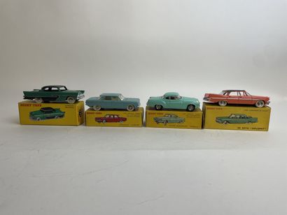 DINKY TOYS FRANCE ref 552 Chevrolet "Corvair", BE, with its BE box
ref 24D Plymouth...