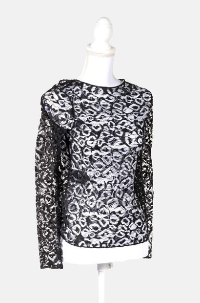 SAINT LAURENT Two long sleeve tops:

- One in black lace, size supposedly S, original...