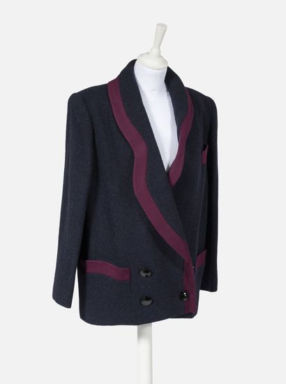 LANVIN Navy blue and purple wool jacket

Size 38