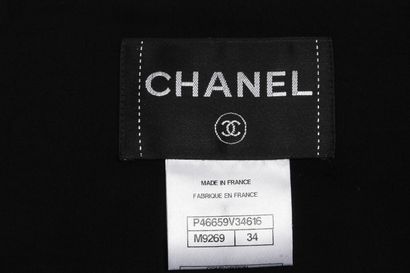 CHANEL Black and grey tweed suit, modern

labelled, size 34, the single-breasted...