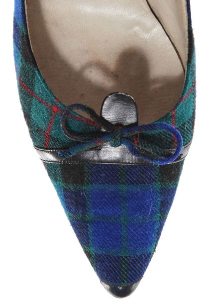 CHRISTIAN DIOR BY ROGER VIVIER Pair of tartan shoes, early 1960s

stamped, with low...