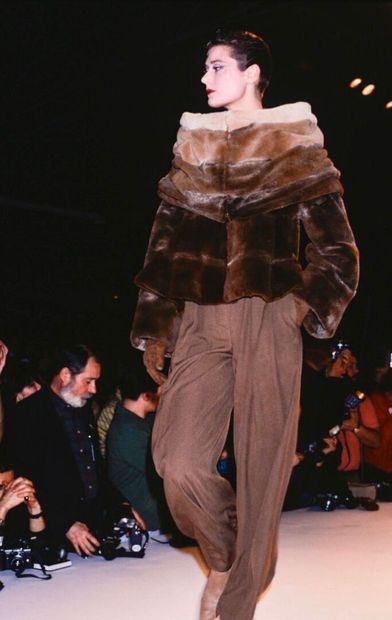 CLAUDE MONTANA Camel wool jacket, Fall-Winter 1989-90, 

labeled, with exaggerated...