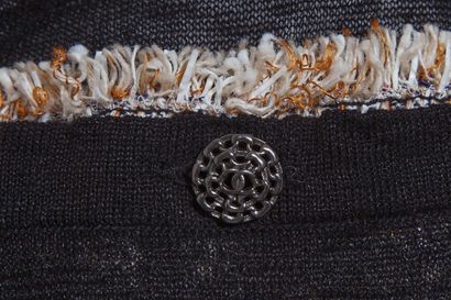 CHANEL Cardigan, modern

labeled, size 46, with frayed trim, double 'C' chain buttons,...