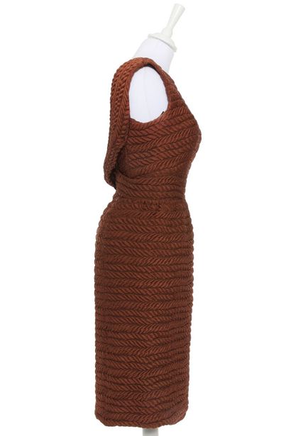 GIVENCHY HAUTE COUTURE Copper colored quilted cocktail dress, circa 1960,

labeled...