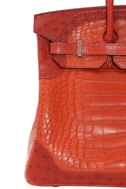 HERMES Ghillies 35 Birkin bag in blood-orange alligator, 2016

alligator mississippiensis,...