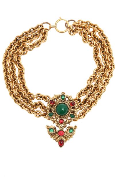 CHANEL Chanel three-row choker necklace, probably 1980s

indistinctly signed, the...