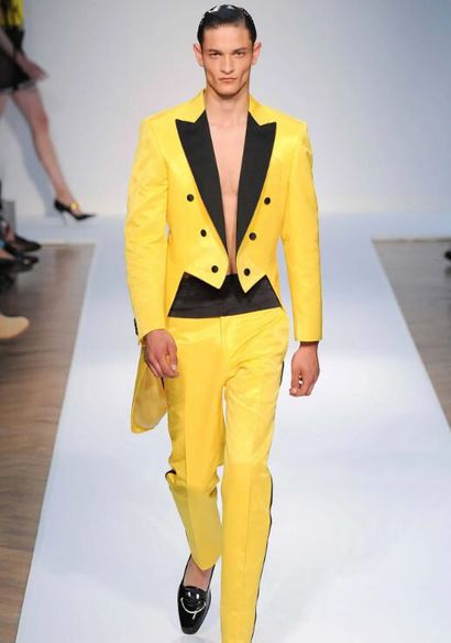 MOSCHINO BY JEREMY SCOTT Smiley Face' evening suit, Spring-Summer 2015 Men's ready-to-wear...