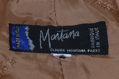 CLAUDE MONTANA Veste en laine camel, Autome-Hiver 1989-90, 

labeleld, with exaggerated...