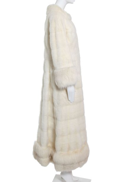 MANDEL FOURRURES White mink evening coat by Mandel Furs, 1960s



labeled, with beaded...