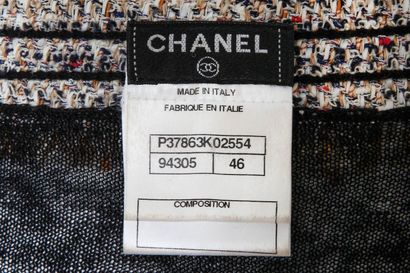 CHANEL Cardigan, modern

labeled, size 46, with frayed trim, double 'C' chain buttons,...