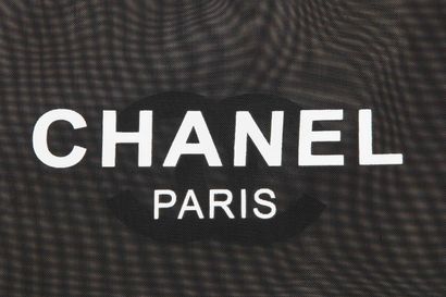 CHANEL Black mesh tote bag, customer gift, modern, 

signed, 35cm, 14in long; together...