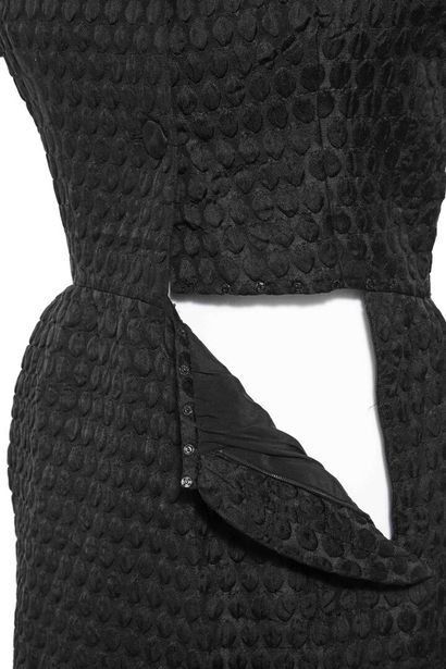BALENCIAGA HAUTE COUTURE Black quilted cocktail dress, Fall Winter, 1964, 

labeled,...