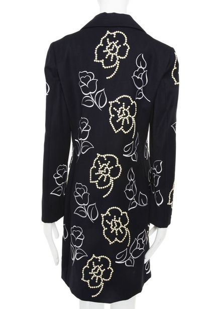 MOSCHINO Navy blue gabardine coat, circa 2015



labeled, with flowerheads embroidered...